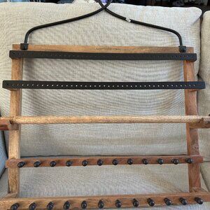 Pottery Barn Wall-Mounted Mango Wood Jewelry Organizer